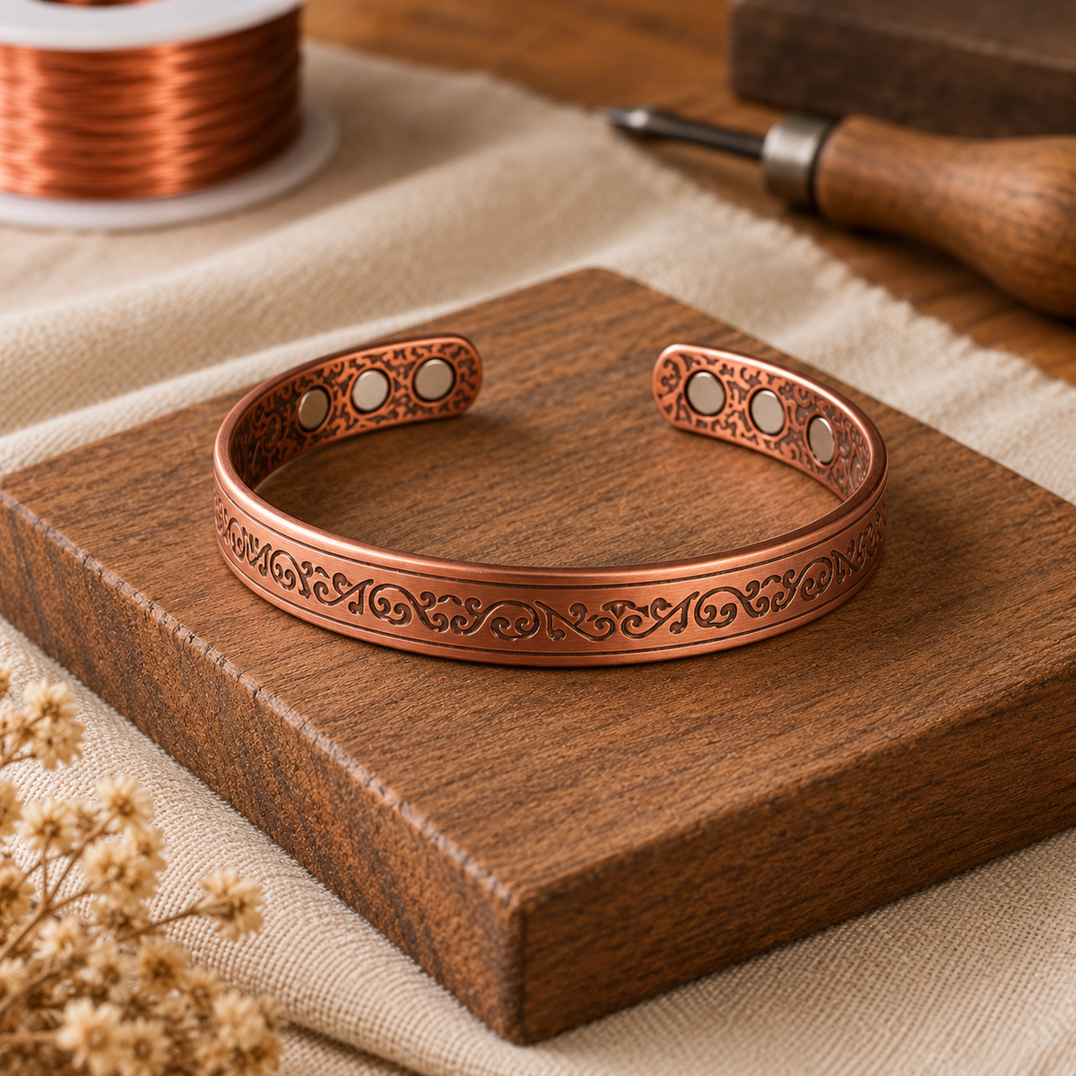 Bracelet en Cuivre Ouvragé
