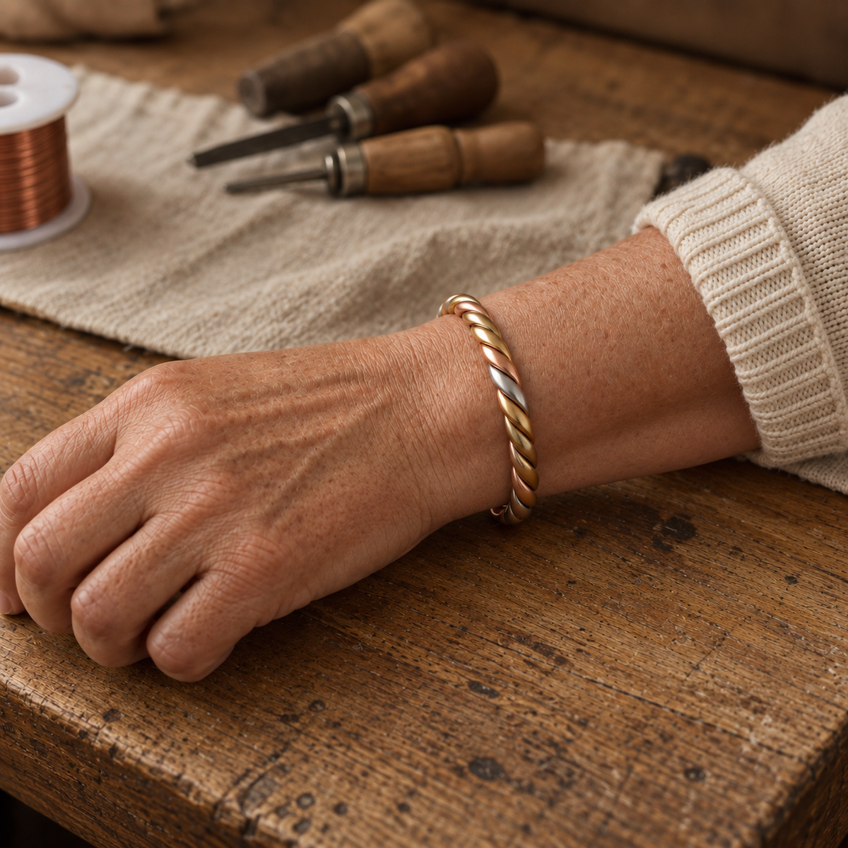 Bracelet Manchette Bog en Cuivre