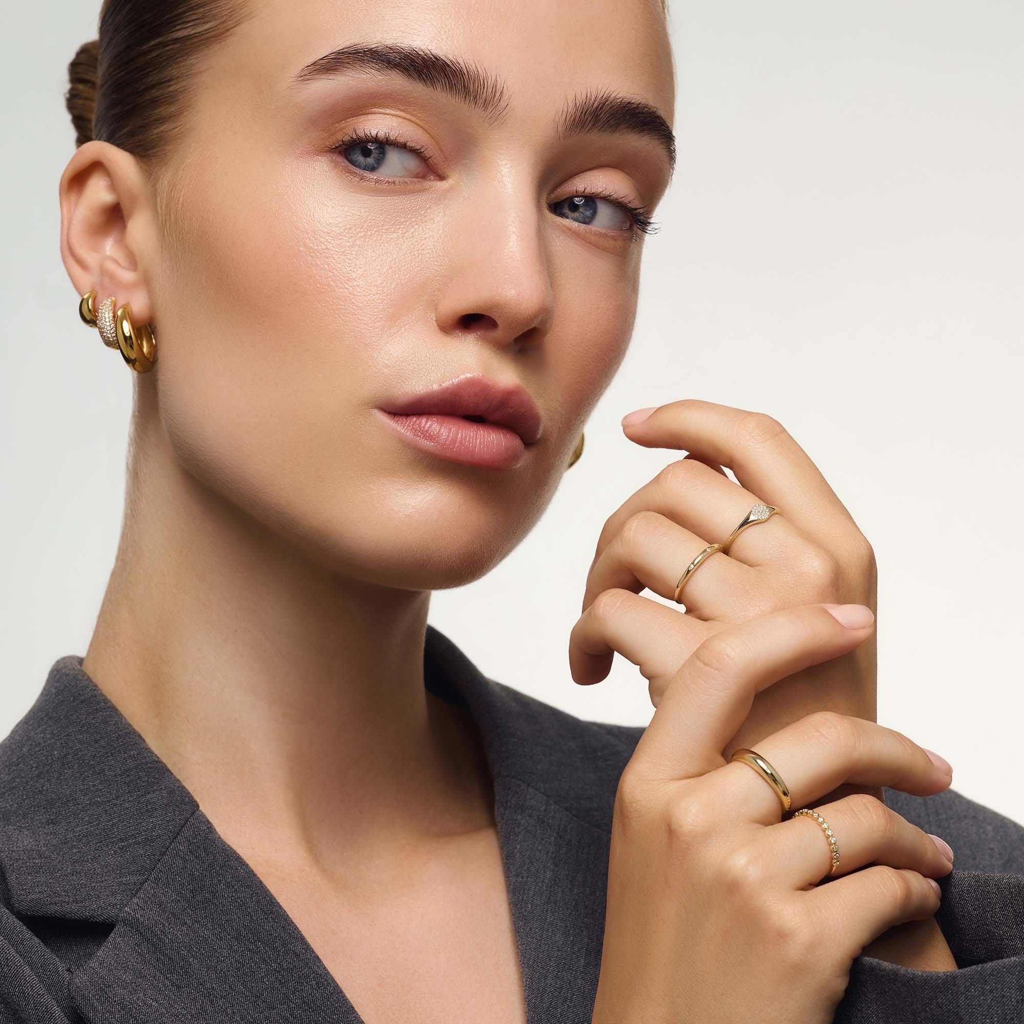 Diamond Bubble Ring | White Gold
