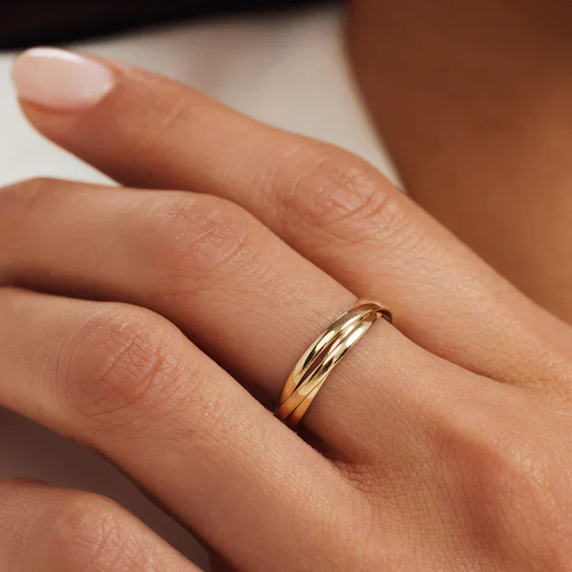 Anello dorato Léna Trielle
