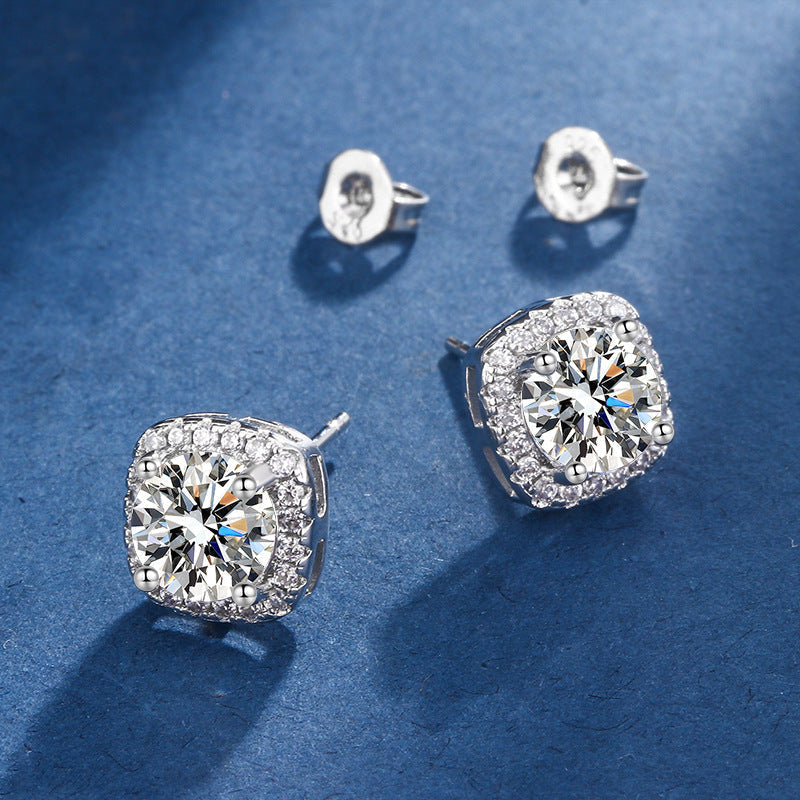 Set de joyería exclusivo Aria con corte radiante cuadrado en oro blanco