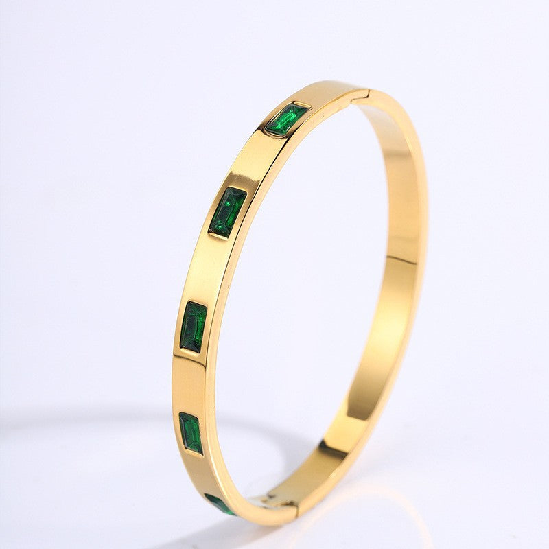 Renata Scarlatti Bracelet Green | Gold