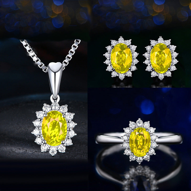 Sophia Fleurane Green Set | White Gold