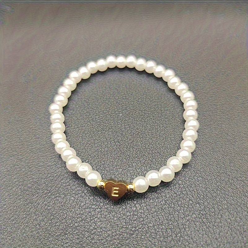 Bracelet chic avec initiale A-Z et cœur