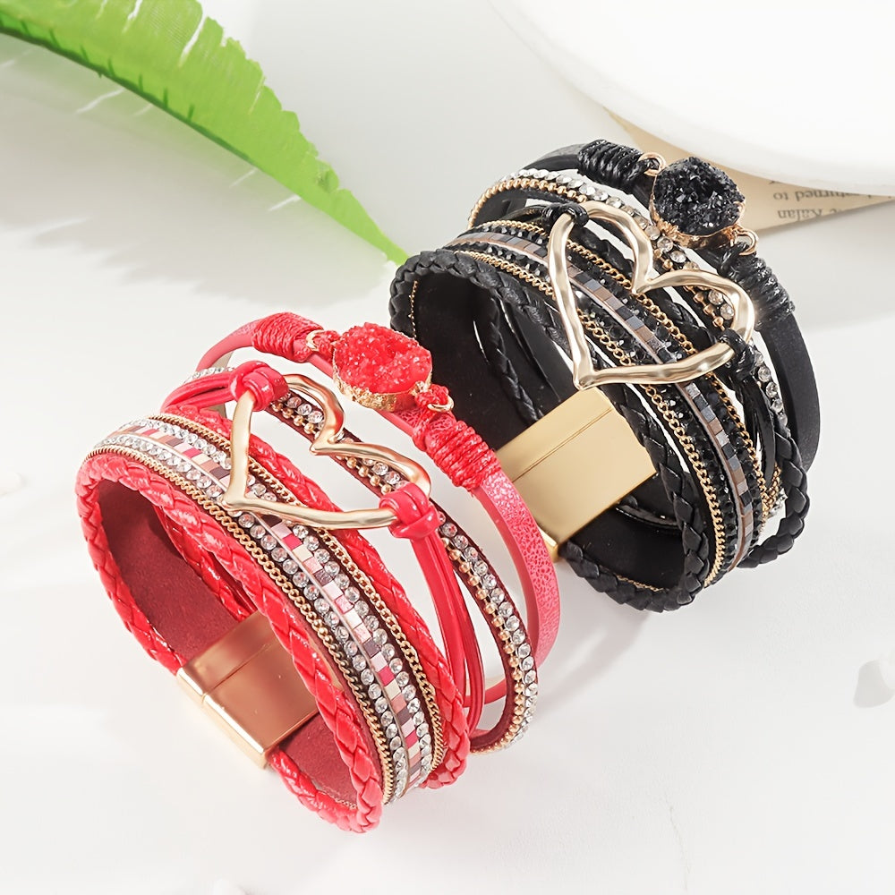 Pulsera bohemia de cuero multicapa