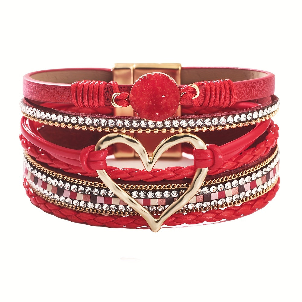 Pulsera bohemia de cuero multicapa