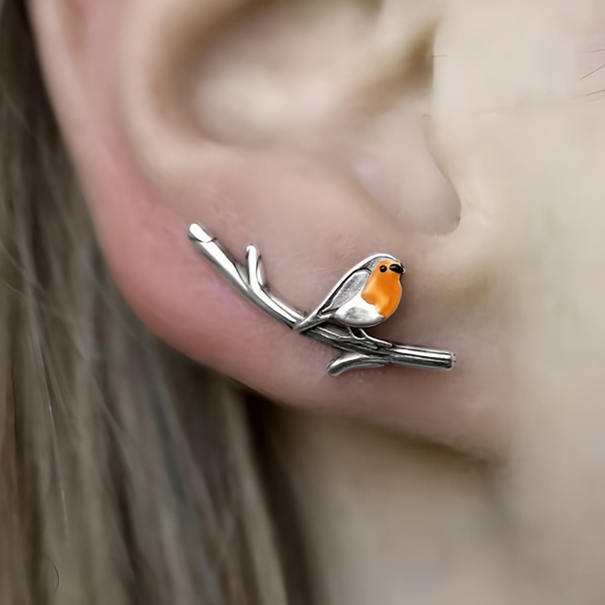 Pendientes de pájaro estilo caricatura