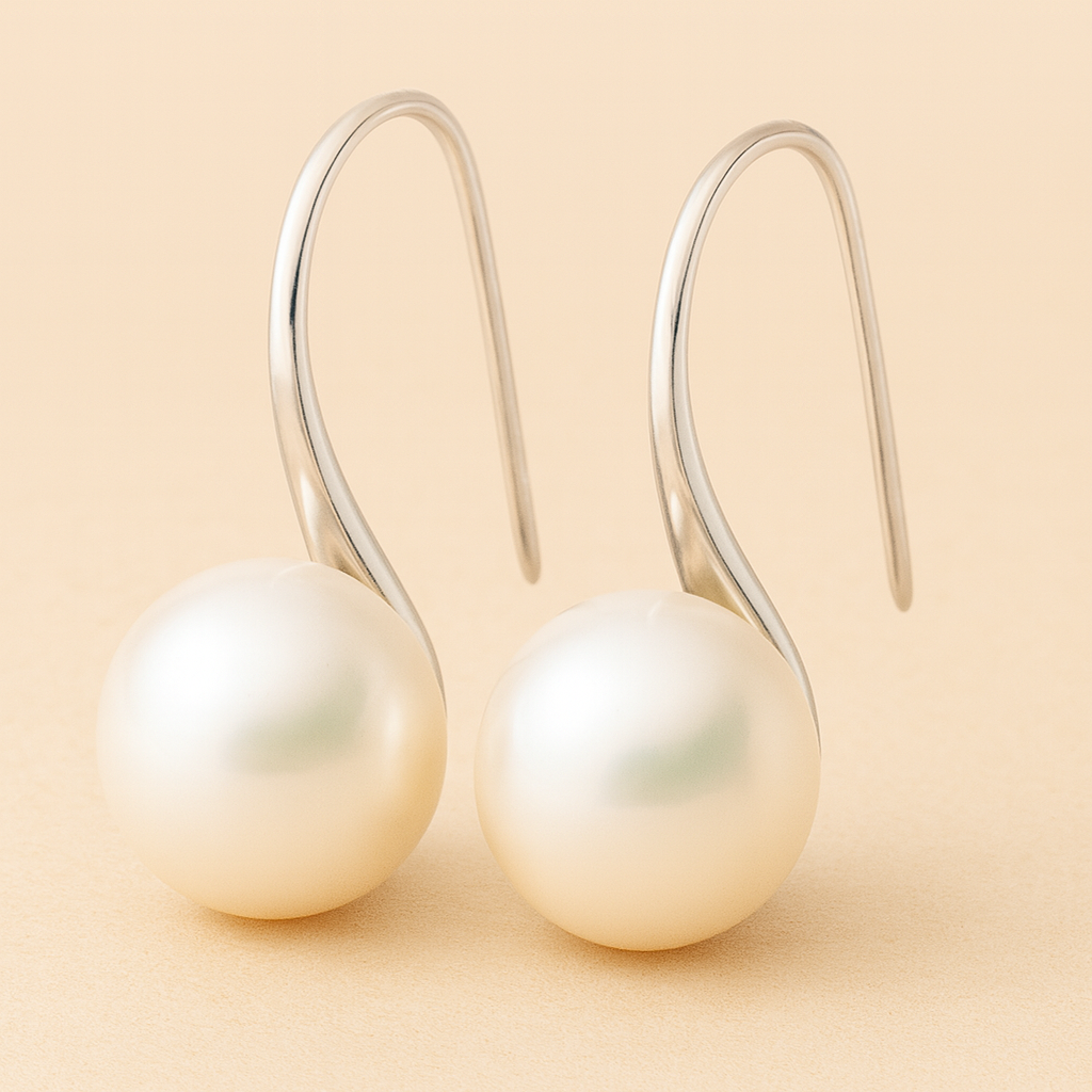 Pendientes colgantes elegantes con perlas