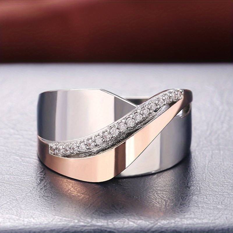 Elegant Rose Gold Ring with Sparkle