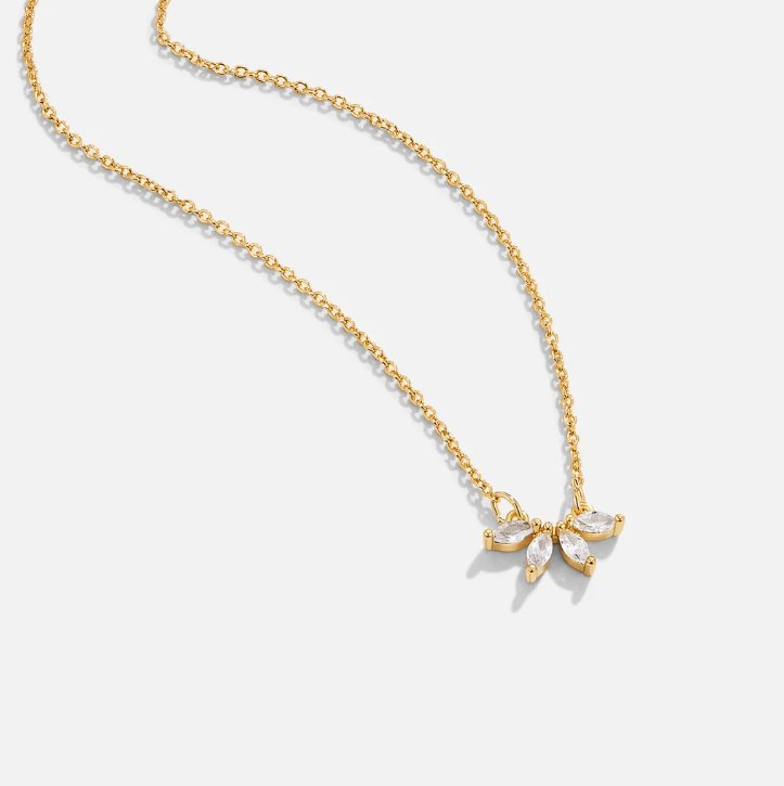 Collar con hoja y cristal